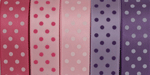 Satin Swiss Dots Ribbon Assortment Pink and Purple