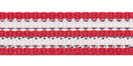 Holiday Red/White/Silver Stripe Grosgrain